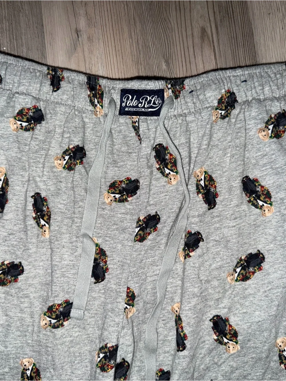 Polo Ralph Lauren Bear Print Jogger Pants Gray Mens Lounge PJ Bottoms XL